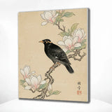 Malen nach Zahlen Amsel bei Magnolie Japan
