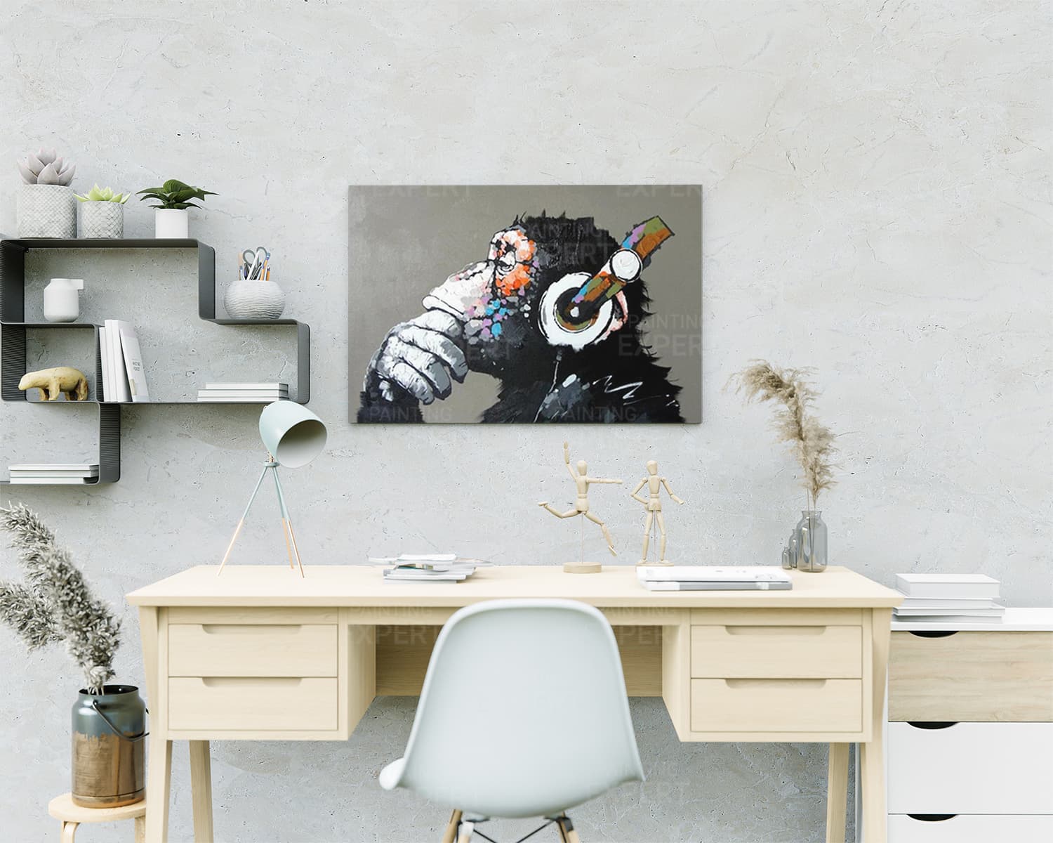 Diamond Painting Affe mit Kopfhörer