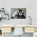 Diamond Painting Affe mit Kopfhörer