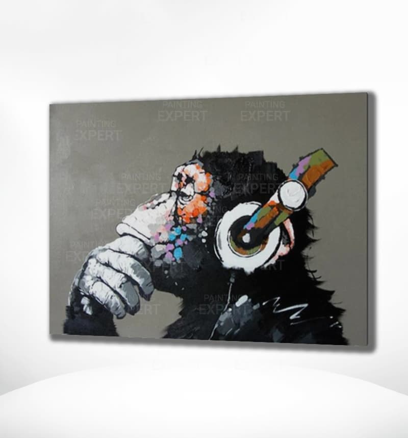 Diamond Painting Affe mit Kopfhörer