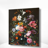 Diamond Painting Blumenporträt in einer blauen Vase