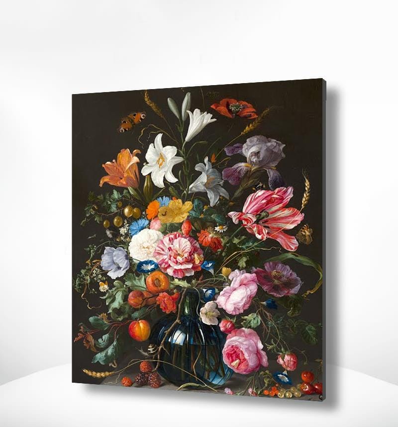 Diamond Painting Blumenporträt in einer blauen Vase