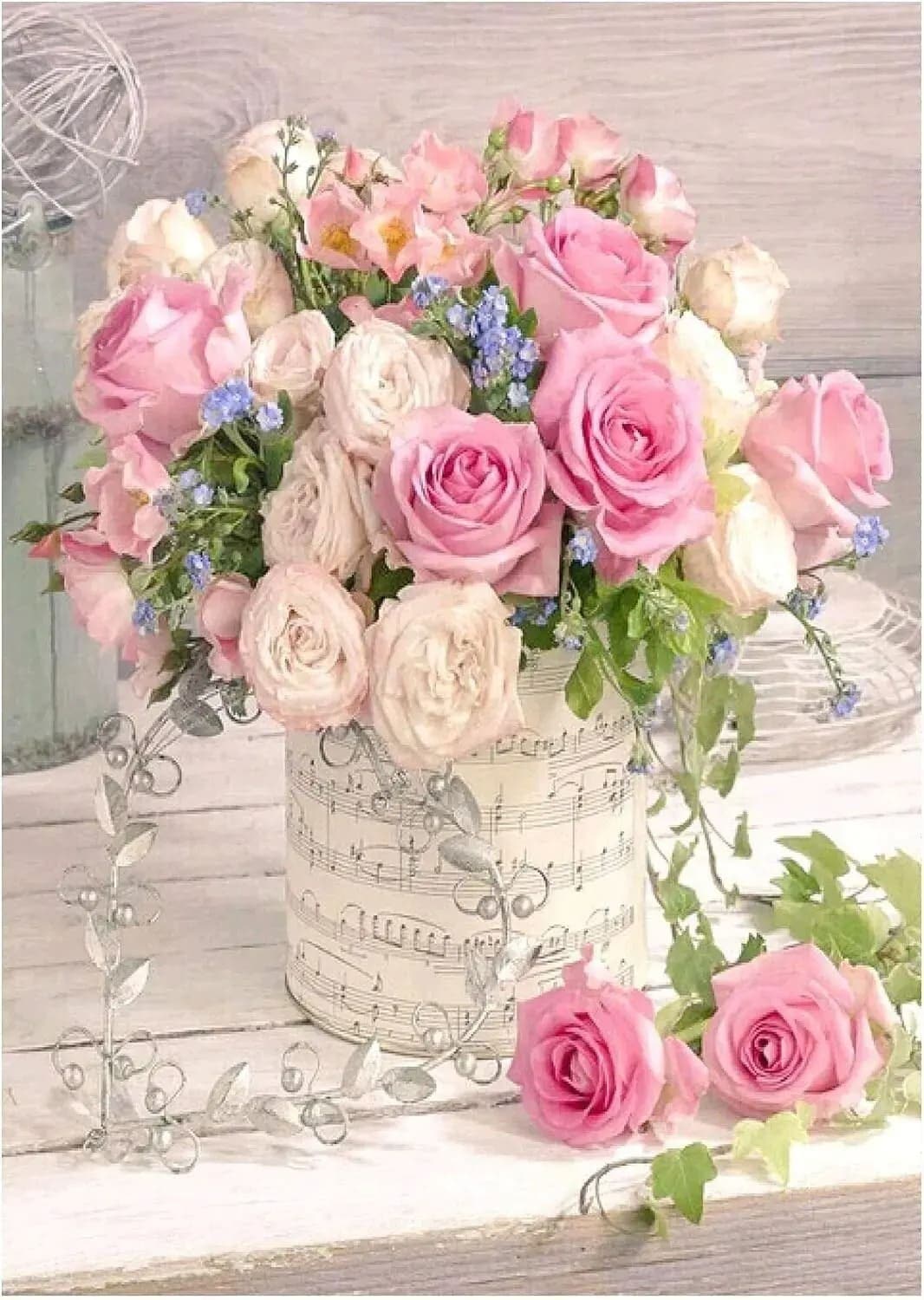 Diamond Painting Blumenstrauß mit Rosen