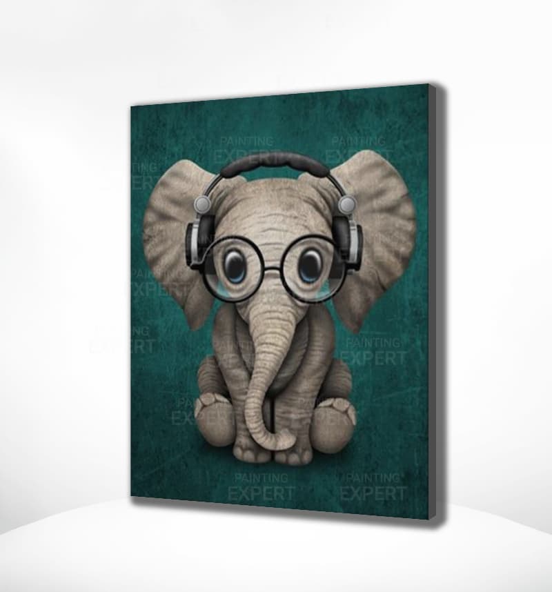 Diamond Painting Elefant Kopfhörer