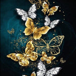 Diamond Painting Goldene Schmetterlinge