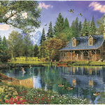 Diamond Painting Haus im Wald
