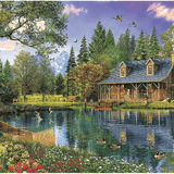 Diamond Painting Haus im Wald