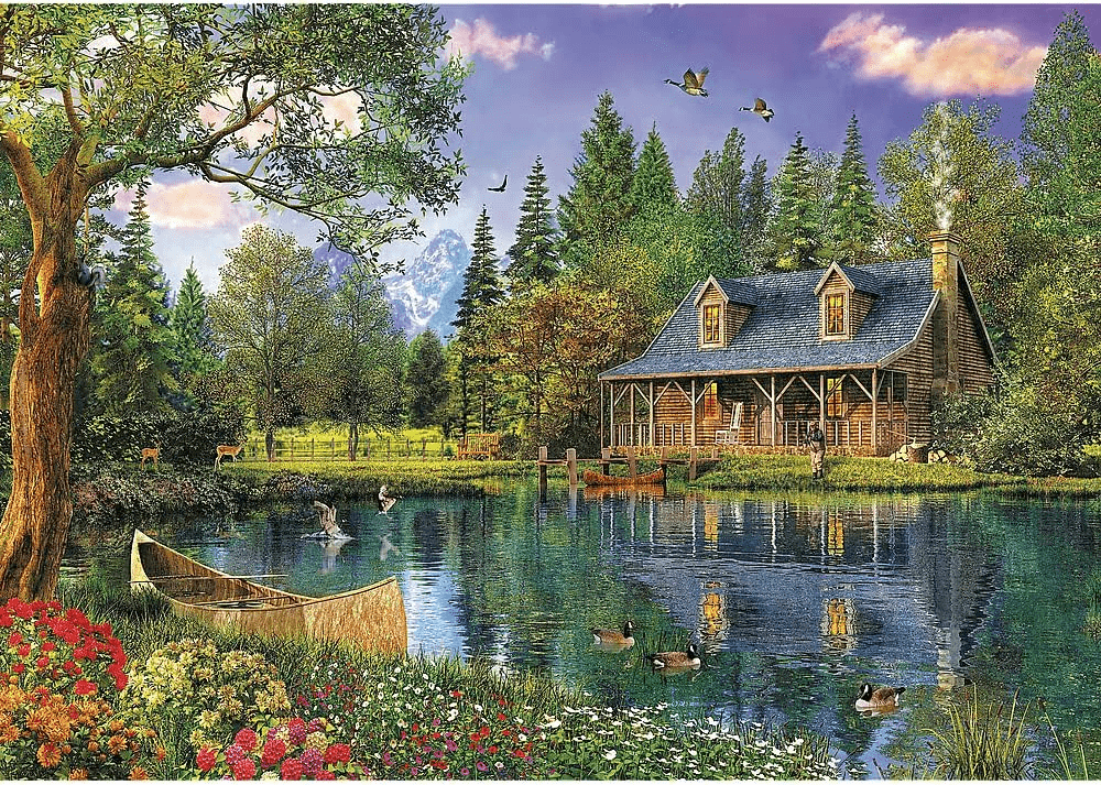 Diamond Painting Haus im Wald