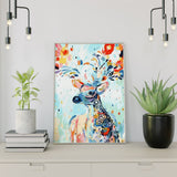 Diamond Painting Hirsch mit Blumen