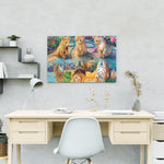 Diamond Painting Kätzchen und Löwen