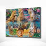 Diamond Painting Kätzchen und Löwen