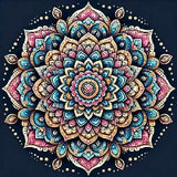 Diamond Painting Mandela Rosa/Blau/Gelb
