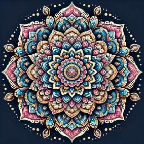 Diamond Painting Mandela Rosa/Blau/Gelb
