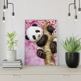 Diamond Painting Panda mit Blumen