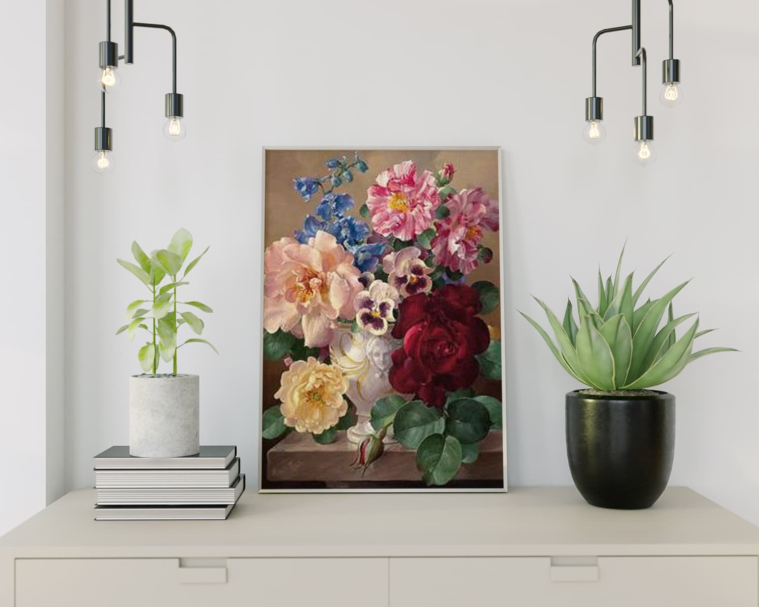 Diamond Painting Porträt Blumenstrauß