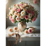 Diamond Painting Rosen in einer Vase