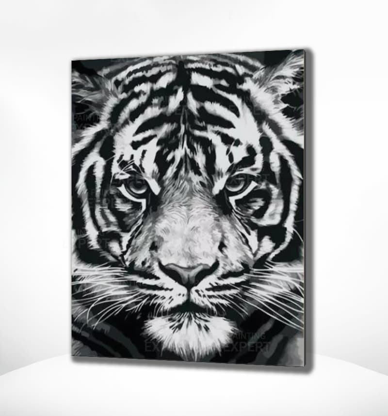 Diamond Painting Schwarz-Weiß Tiger