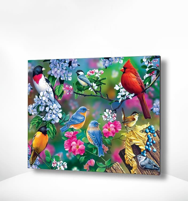 Diamond Painting Vögel und Blümchen