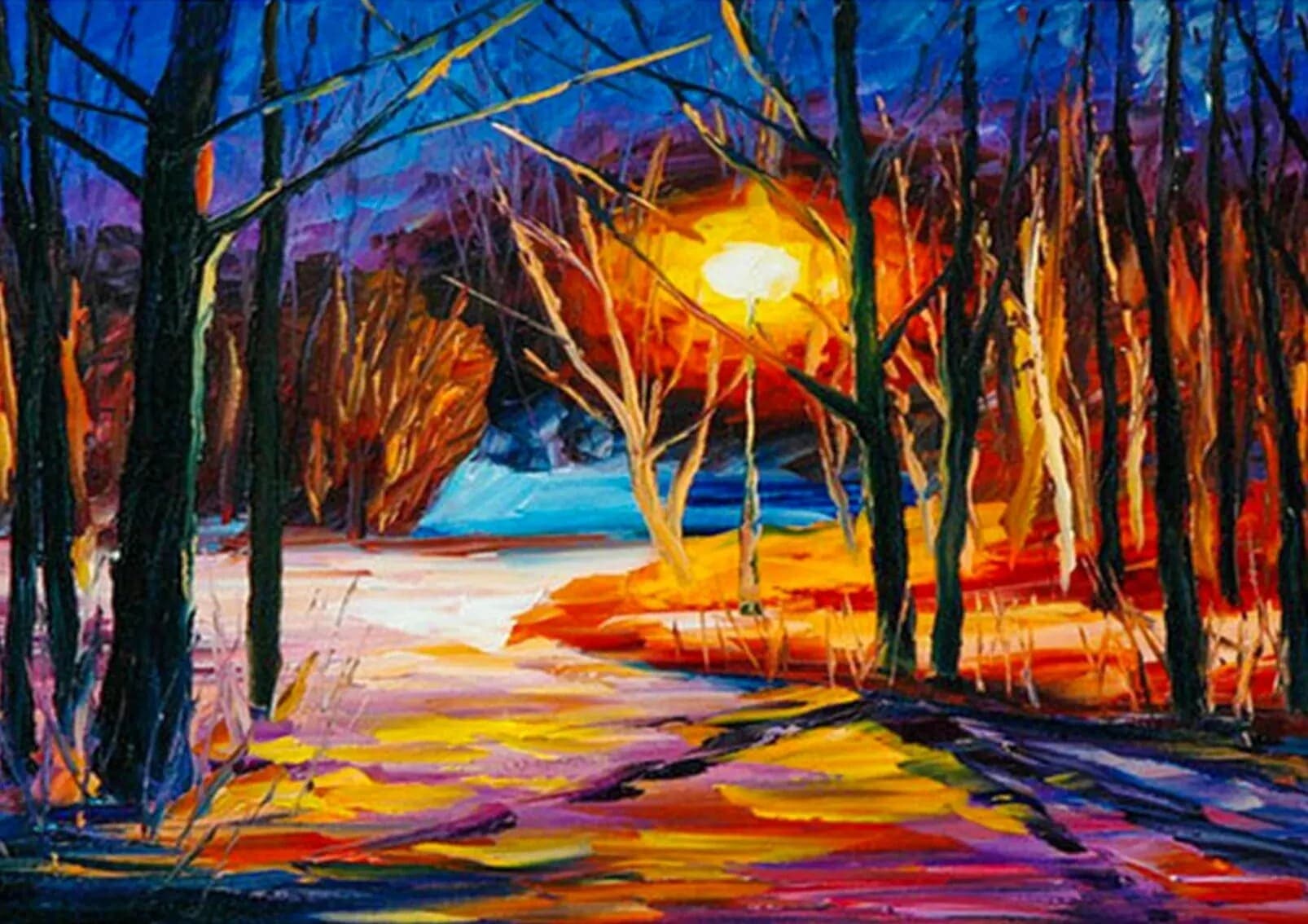 Diamond Painting Wald Sonnenuntergang