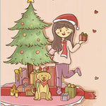 Diamond Painting Weihnachten, Frau und Hund