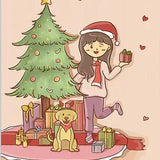 Diamond Painting Weihnachten, Frau und Hund