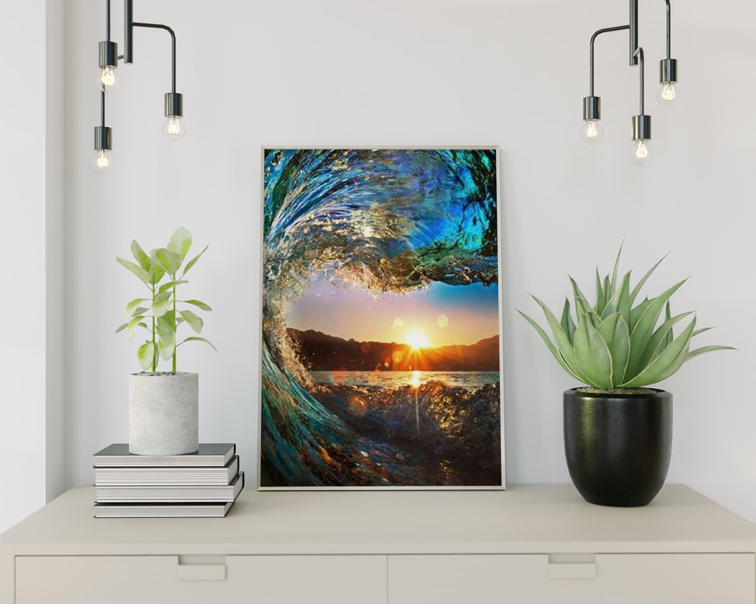 Diamond Painting Wellen mit Sonne