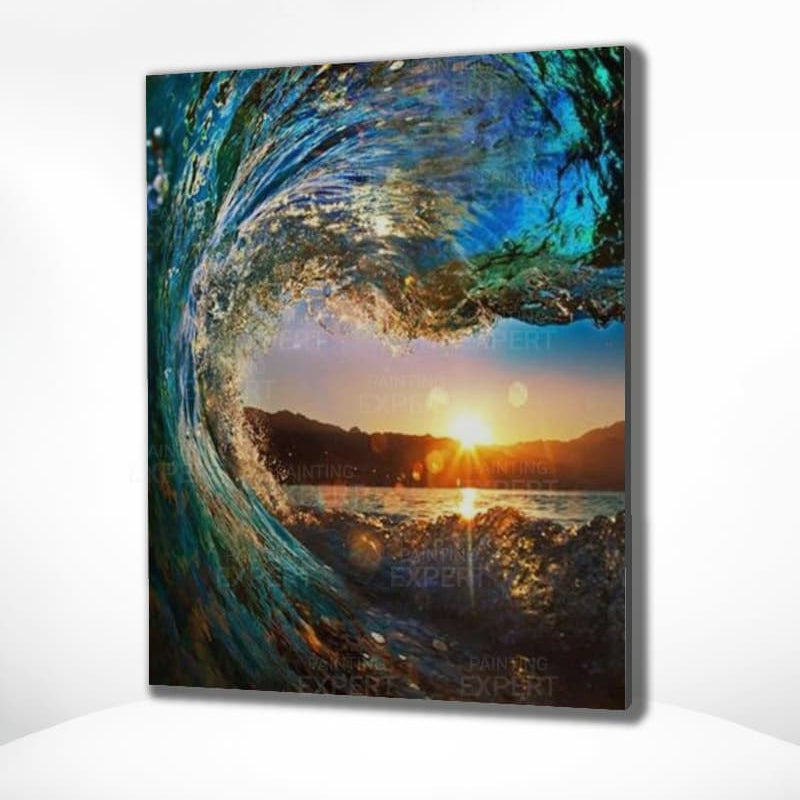 Diamond Painting Wellen mit Sonne