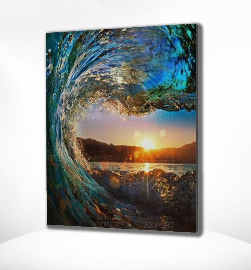 Diamond Painting Wellen mit Sonne