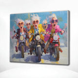 Diamond Painting Gemütliche Damen beim Motorradfahren