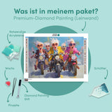 Diamond Painting Gemütliche Damen beim Motorradfahren