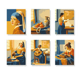 Malen nach Zahlen – 6 Mini-Gemälde - Mini-Kollektion von Johannes Vermeer