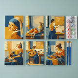 Malen nach Zahlen – 6 Mini-Gemälde - Mini-Kollektion von Johannes Vermeer