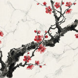 Malen nach Zahlen Tintenzweig mit roter Blüte Japan