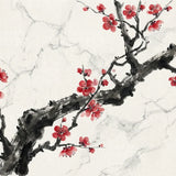 Malen nach Zahlen Tintenzweig mit roter Blüte Japan