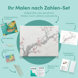 Malen nach Zahlen Tintenzweig mit roter Blüte Japan