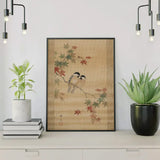 Diamond Painting Zwei Vögel zwischen Ahornblättern (Herbst) Japan