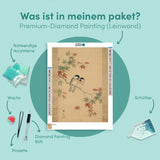 Diamond Painting Zwei Vögel zwischen Ahornblättern (Herbst) Japan
