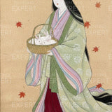 Diamond Painting Weiße Kaninchen im Herbstkorb Japan
