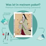 Diamond Painting Weiße Kaninchen im Herbstkorb Japan