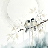 Diamond Painting Zwei Vögel unter dem Mond Japan