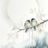 Diamond Painting Zwei Vögel unter dem Mond Japan