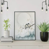 Diamond Painting Zwei Vögel unter dem Mond Japan
