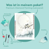 Diamond Painting Zwei Vögel unter dem Mond Japan