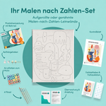 Inhalt des Malen-nach-Zahlen-Sets Abstraktes Porträt