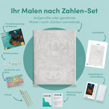 Inhalt des Malen-nach-Zahlen-Sets Das Fest der Nachtgestalten