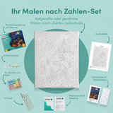 Inhalt des Malen-nach-Zahlen-Sets Das Haus auf dem Spukhügel
