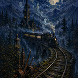 Malen nach Zahlen Der Geisterzug um Mitternacht – Halloween-Motiv
