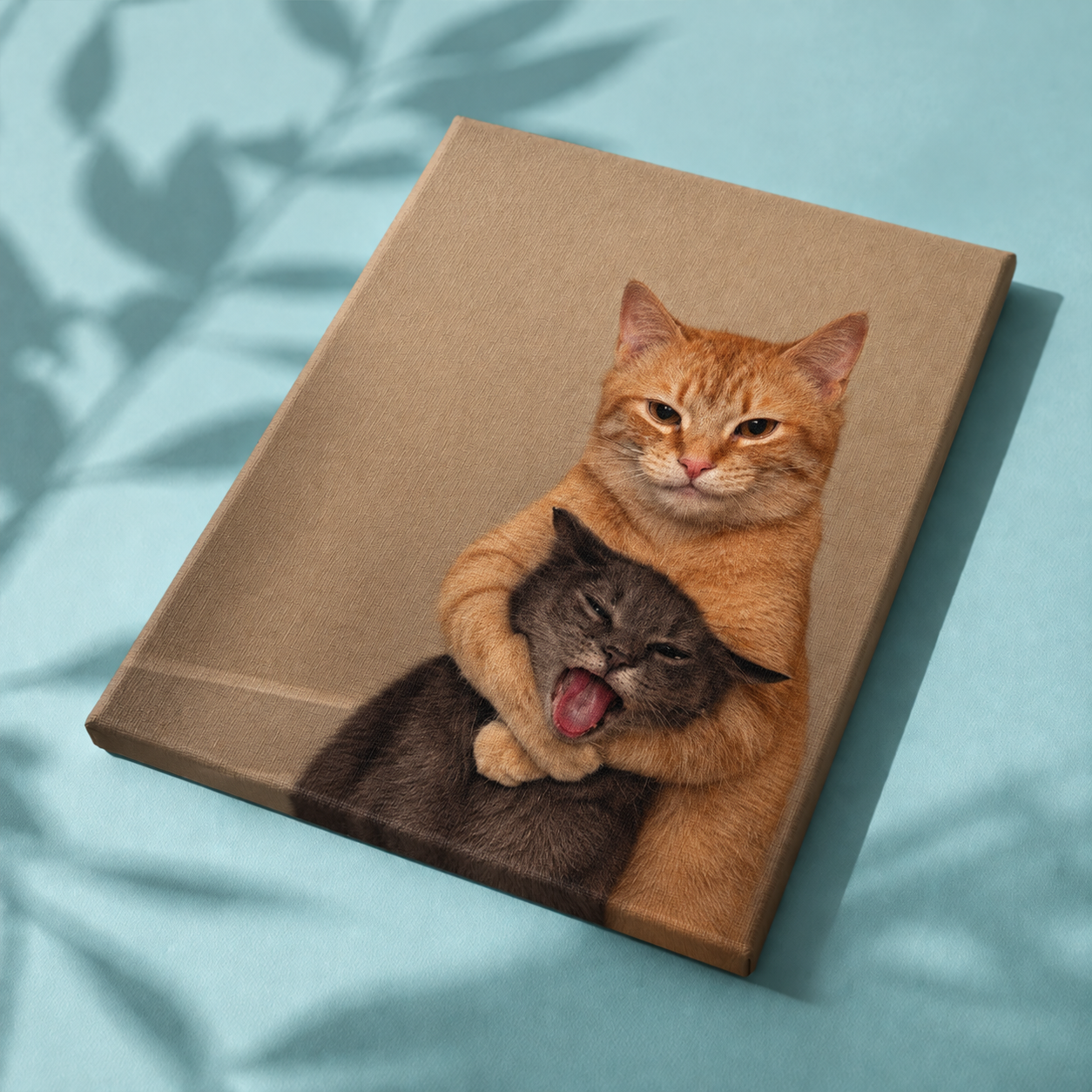 Leinwand-Mockup von Die unfreiwillige Umarmung