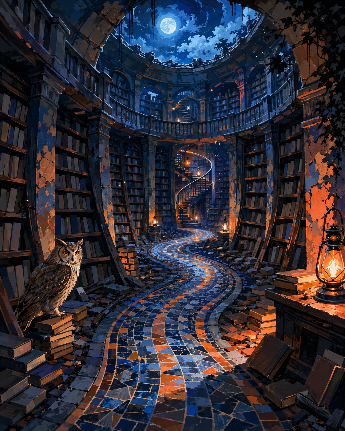 Malen nach Zahlen Die vergessene Bibliothek – Halloween-Motiv