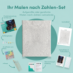 Inhalt des Malen-nach-Zahlen-Sets Die vergessene Bibliothek